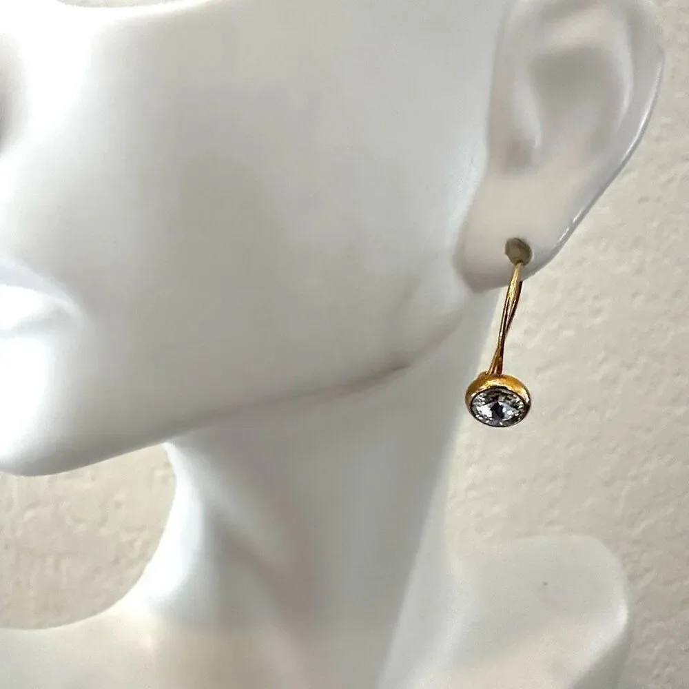 Gold-Tone Crystal Drop Earrings